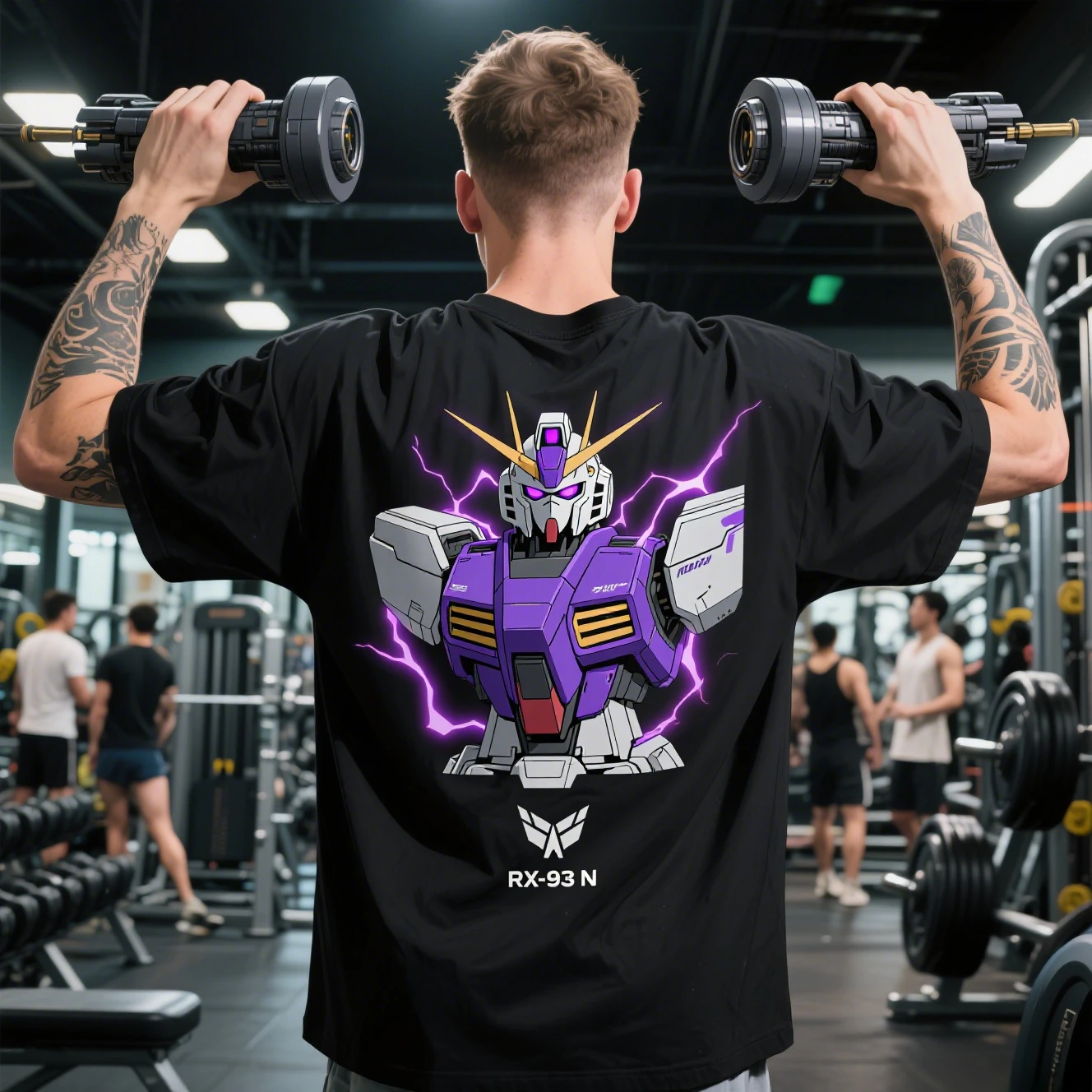 

2025 Summer Pure Cotton Round-neck Short-sleeved T-shirts for Men and Women Are From The Famous Anime "Mobile Suit Gundam"