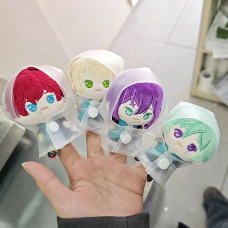 Taptap X Ensemble Stars 2 Anime Plush Finger Puppet Pendant with Transparent Raincoat Cute Bag Decoration for Collectors