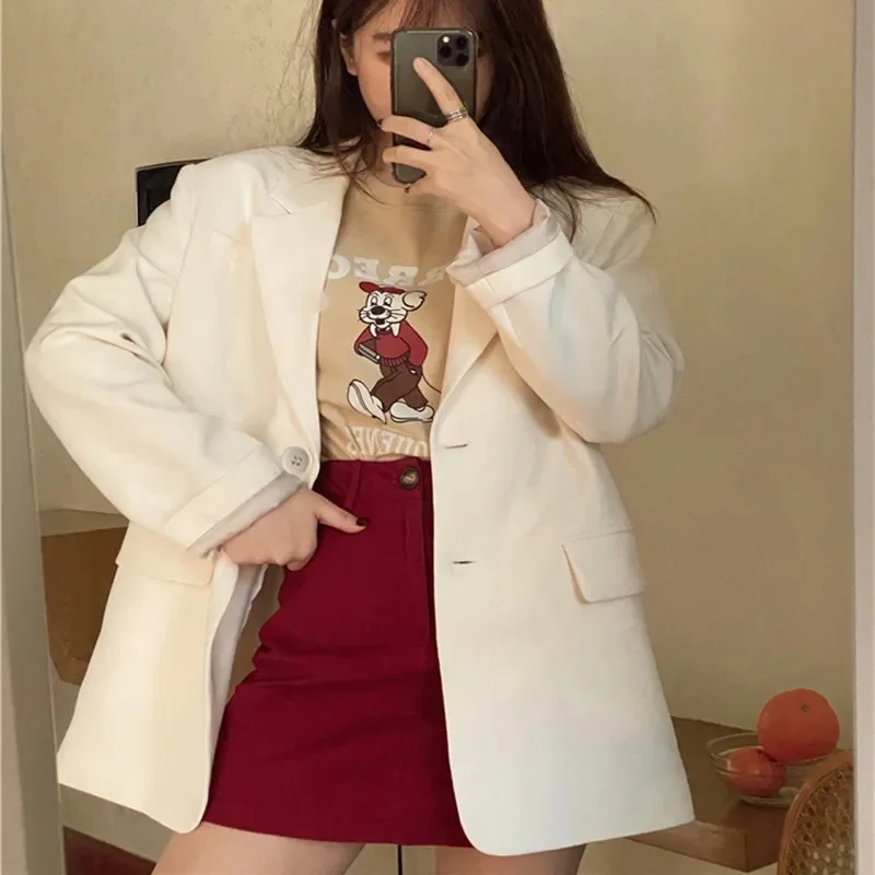 

Элегантный женский блейзер для повседневной носки, новинка 2026 года, универсальный дизайн, весна-осень, полиэстер, длинный рукав, с карманами