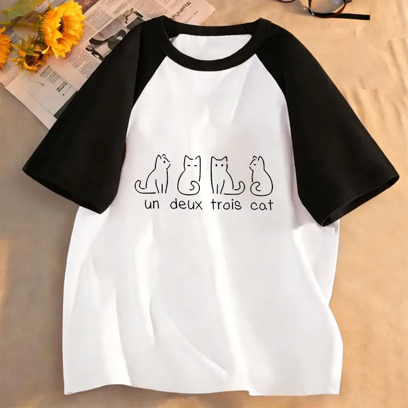 Short Sleeve Lovely Cat Funny T Shirts Manga Kids Children's T-shirt Boys Girls Summer Spring Casual Top Tee Shirt