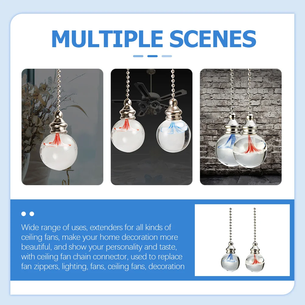 

2Pcs Fan Pull Chain Ceiling Light Pull Chain Extension Decorative Hanging Lamp Replacement for Ceiling Fan Premium Craftsmanship