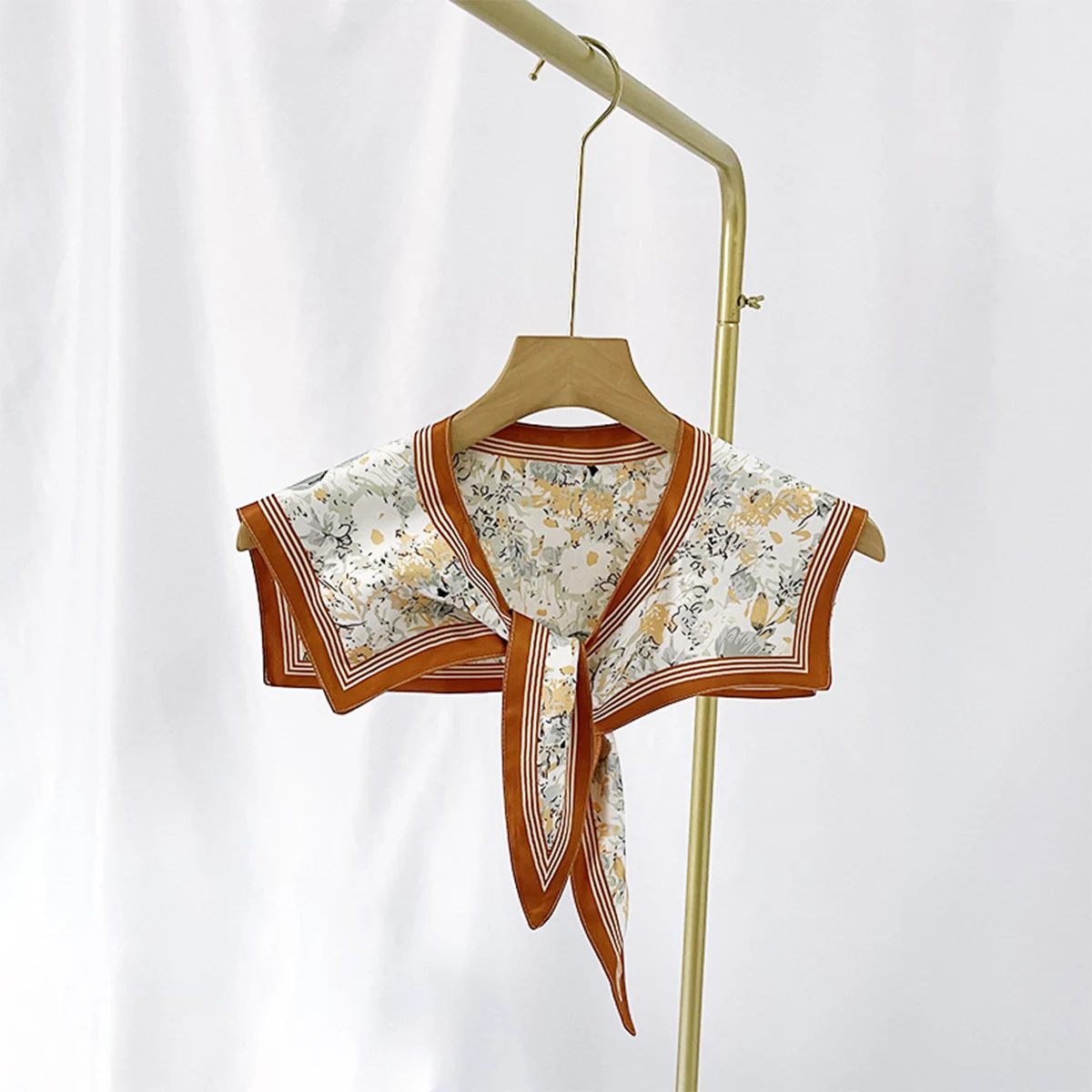 Fashion Detachable Collars Floral Printed Shawl Summer Shoulder Cover Fake Collar For Women Decorated Scarf Poncho New Design