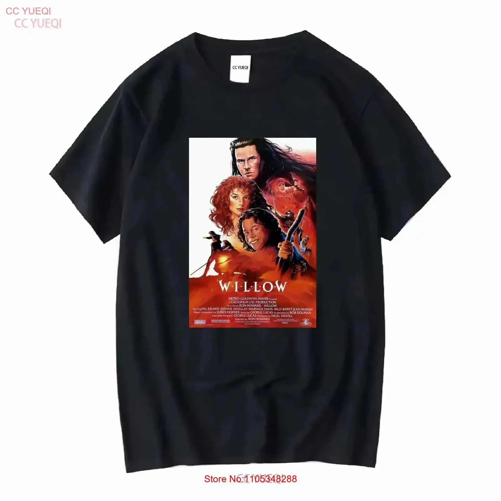 Willow 1988 Movie Poster T Shirt Vintage Film Classic Cinema Washed Stretched homme Casual Stylish designer clothes vintage