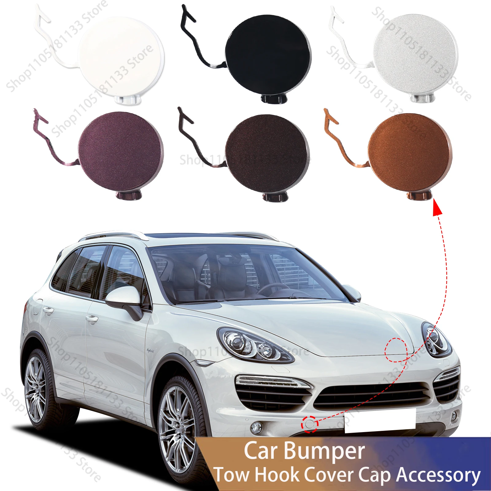 Para Porsche Cayenne 2011-2014 cubierta de gancho de remolque de parachoques delantero 95850515600 reemplazo OE calidad Premium ajuste directo