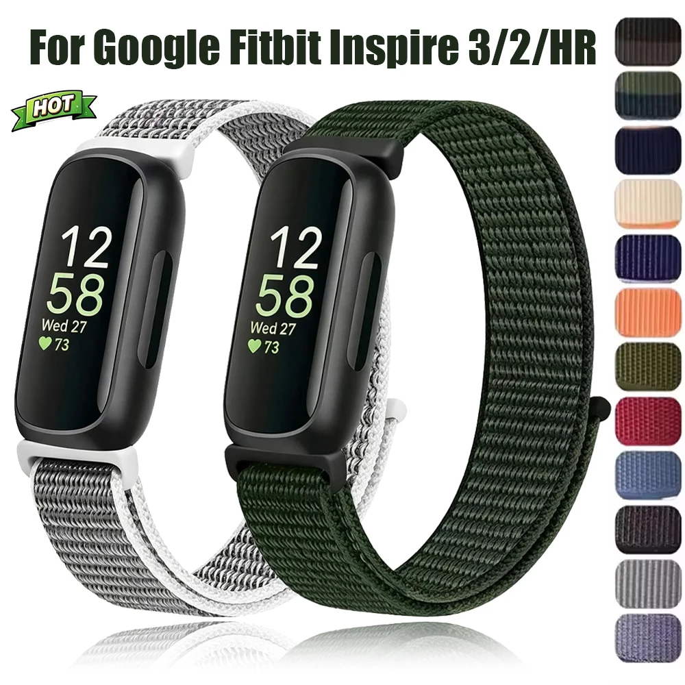 Nylon Loop Strap For Google Fitbit Inspire 3/2/HR Sweat Resistant Sports Replacement Bracelet For Fitbit Ace 3/2 Watch Accessory
