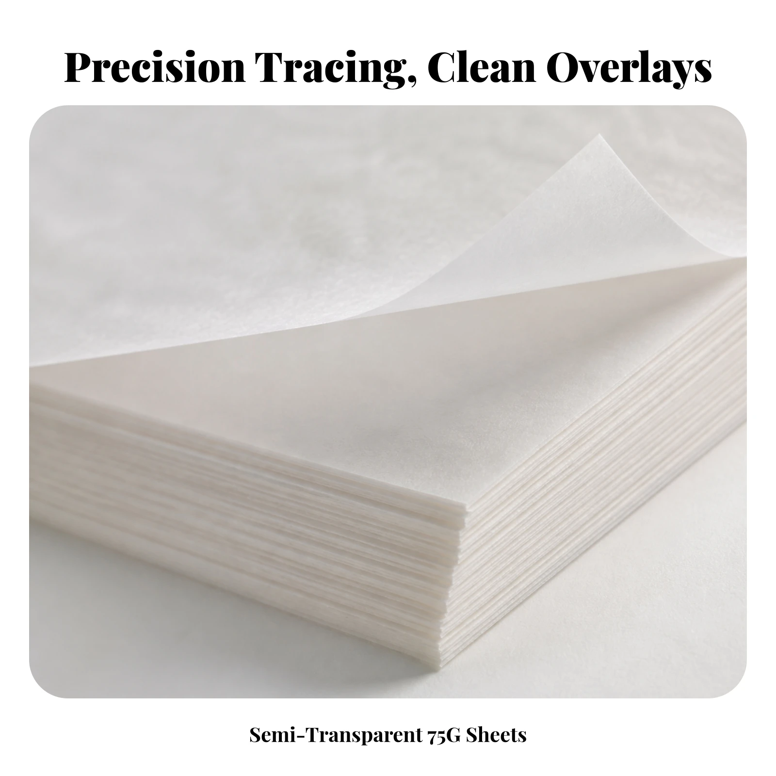 90 Sheets A4 Tracing Paper Translucent Semi-Transparent Tracing Paper Sheet Versatile Manual for Artists, Sketching