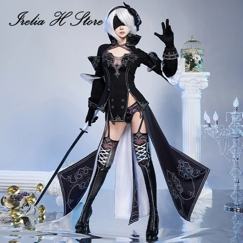 Irelia H Store Game Cosplay NieR:Automata 2B Cosplay YoRHa No. 2 Type B Combat Dress Women Halloween Costume image 4