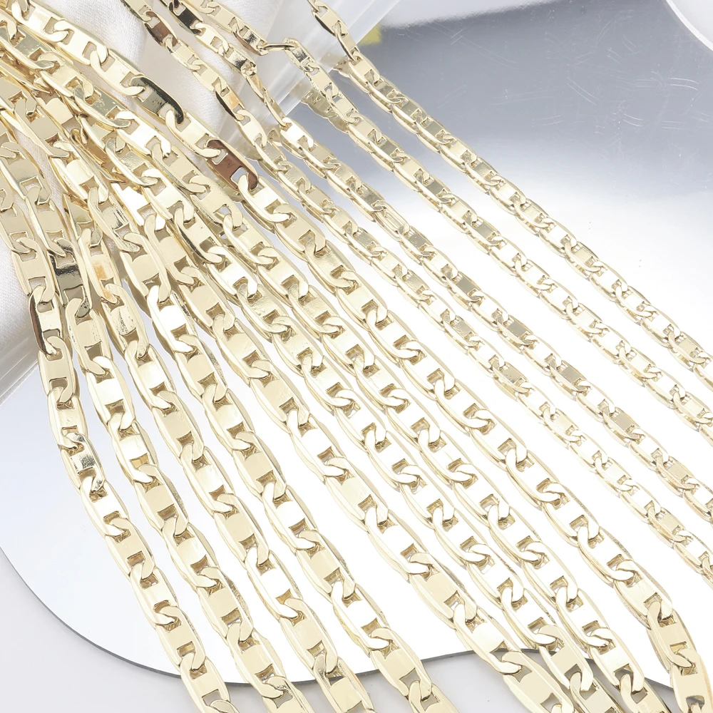 

Copper metal Cuban chain necklace women's and men's fashion jewelry accessories