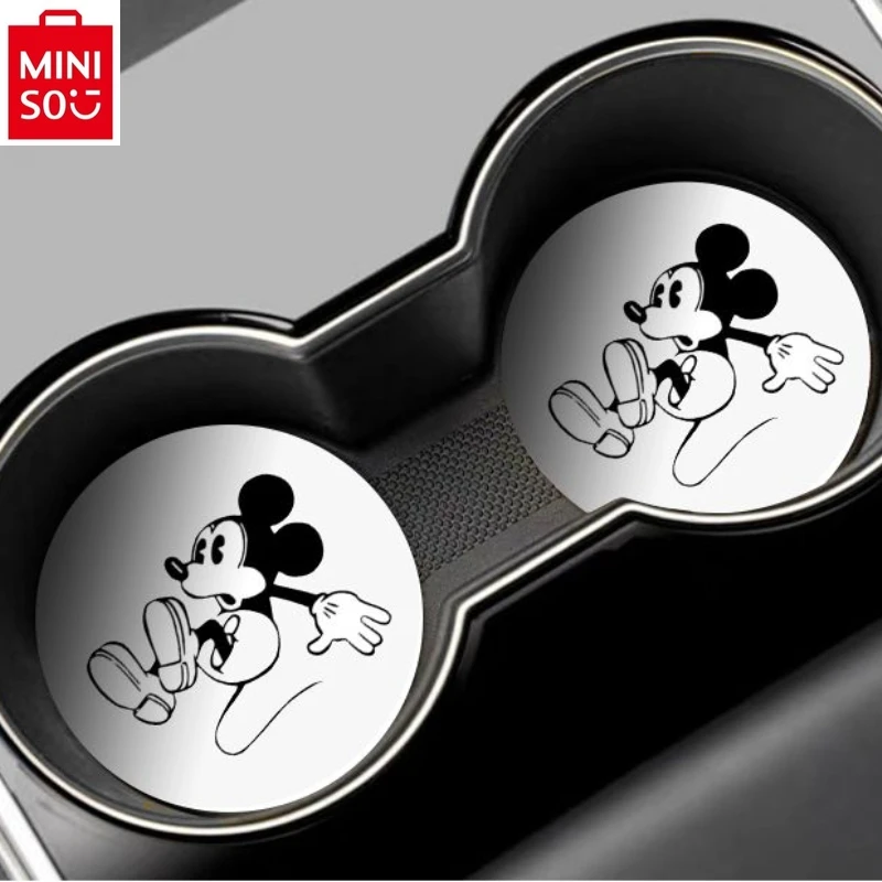 MINISO Disney Car Cartoon Mickey Anime Coaster Supplies Car Interior Decoration Non slip Storage Mat Universal