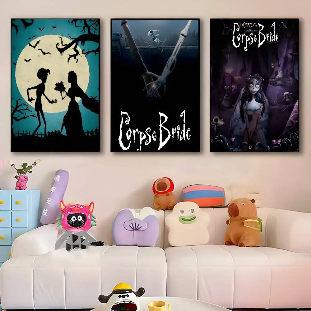 Cartoon Art Movie C-Corpse Bride Manga Poster HD Print Vintage Wall Art Decor for Home Study Room