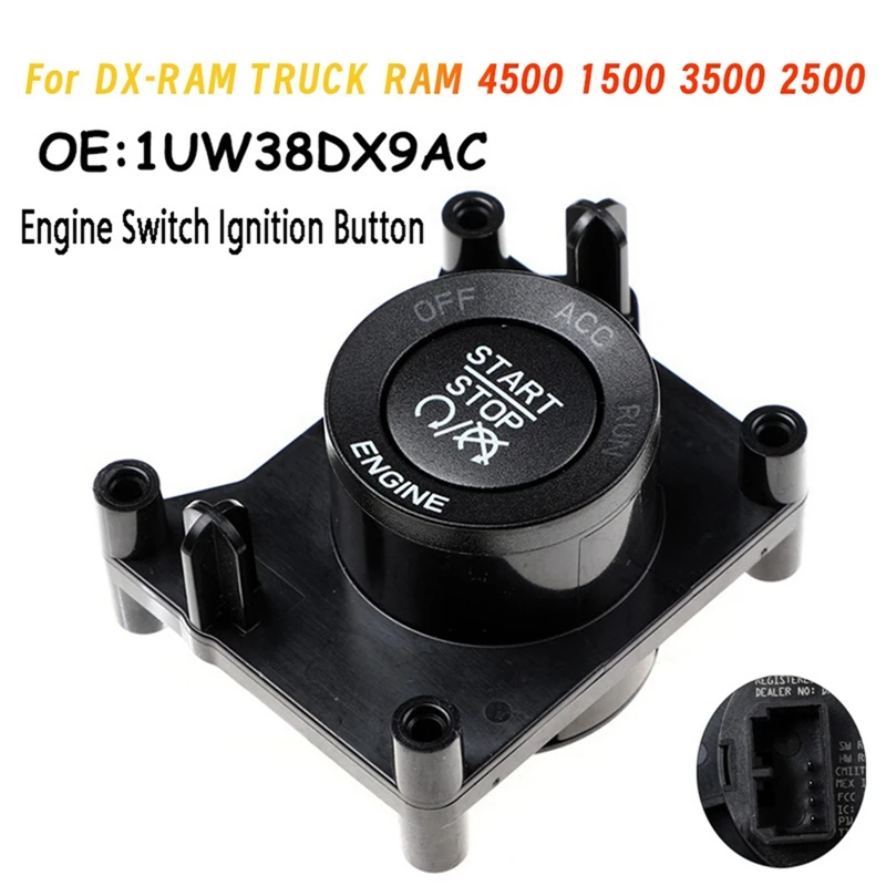 

Engine Start Ignition Switch Push Button START/STOP 1UW38DX9AB For Dodge RAM 1500 2500 3500 4500 2013-2018 1UW38DX9AB