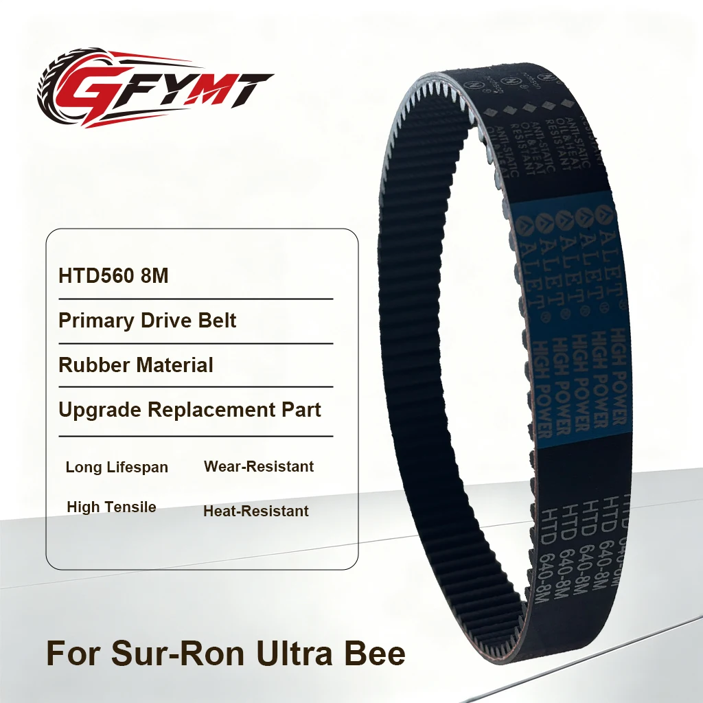 Motorcycle Primary Drive Belt Front Rear Pulley Transmission Part High Mileage Reliability Heat Resistant For Surron Ultra Bee