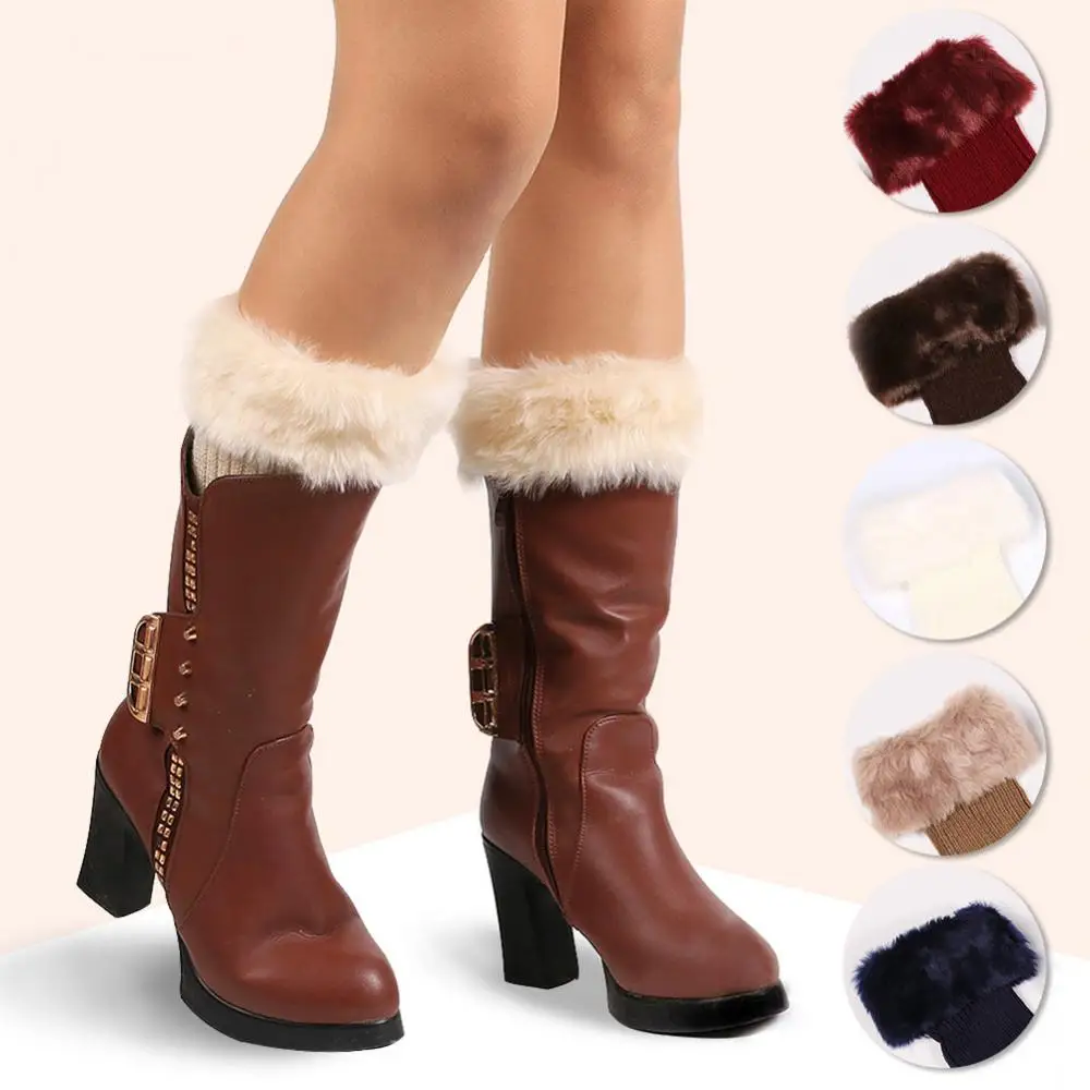 1 Pair Women Faux Fur Leg Warmers High Quality Winter Lady Protection Socks Short Soft Comfortable Cold-proof Female Boots Cover