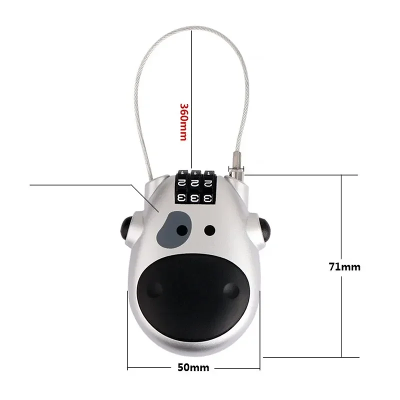 Bicycle Steel Cable Code Lock Suitcase Car Sled Telescopic Wire Rope Lock Bicycle Helmet High-precision Code Wheel Password Lock