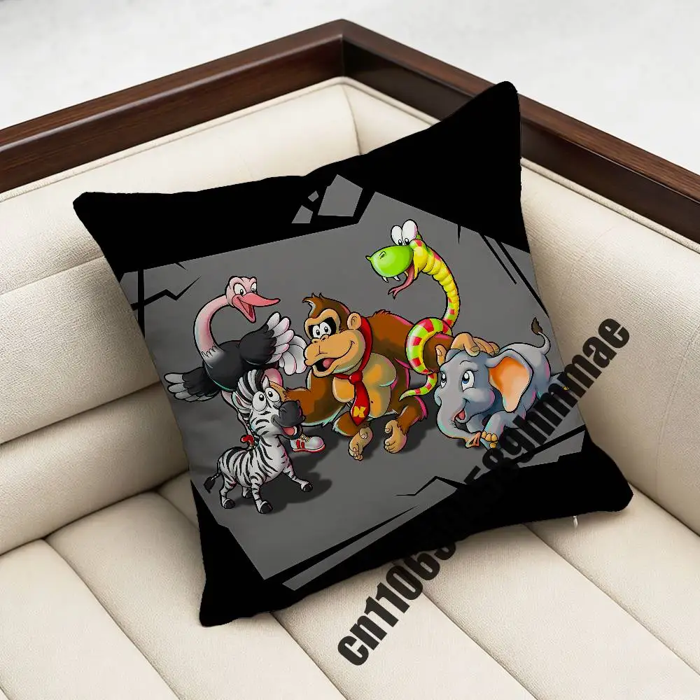 

For 45x45cm 40x40cm Square Car B-Bowser Princess D-Donkey Kong Monkey Throw Pillow Case Sham Pillowcase Pad Cushion Cover