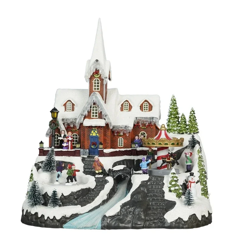 

Christmas decoration hilltop church Christmas house gift ornament