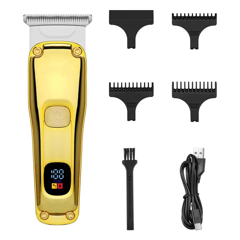 

B59B-Hair Clipper Golden Cordless Home Haircut Rechargeable Trimmer For Men Professional Electric Clipper