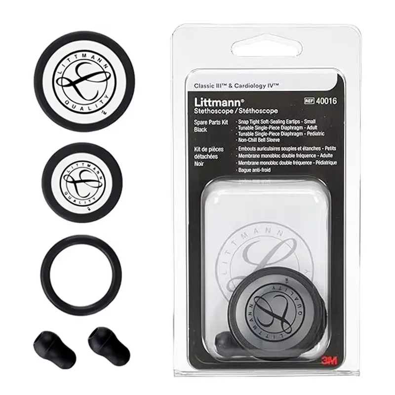

Запасные части для медицинского стетоскопа Littmann, запасные аксессуары, комплект для сборки обода диафрагмы 40016, черный для Classic III