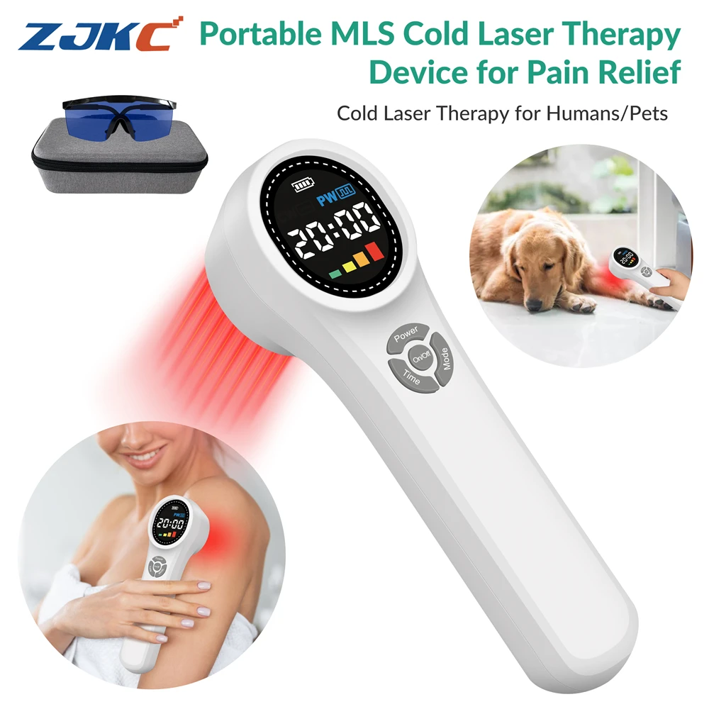 

ZJKC MLS Laser Therapy for Knees Physiotherapy Laser Treatment for Arthritis Pain Home Use 660nmx16+810nmx4+980nmx4 1760mW