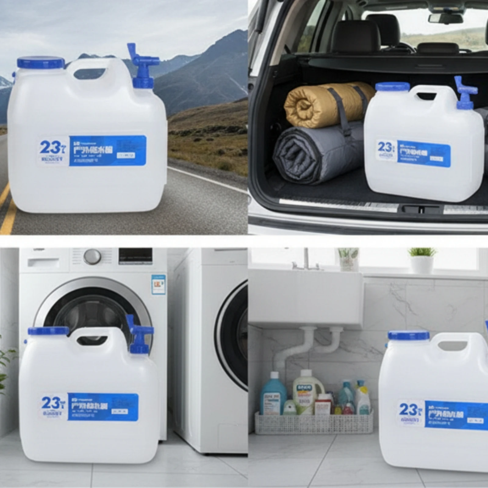 Contenedor de Agua con Grifo, Contenedor de Agua de Grado Alimenticio con Boquilla, Portátil, de Gran Capacidad para Campistas, Campamentos y Actividades al Aire Libre