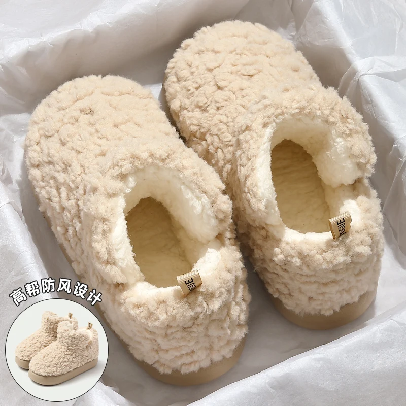 Snow Boots Women's New Winter New Faux Cashmere Lovers Shoes Warm Plush Boots Thickened Cotton Shoes Outdoors Men's botki botas