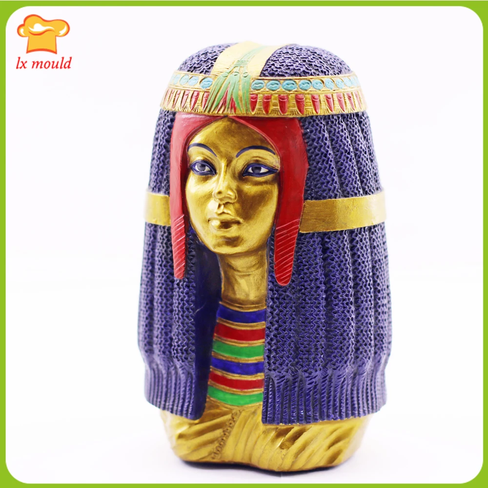 Egyptian Lady Naktemin Silicone Mold Birthday Gift Home Ornaments Gypsum Resin Candle Egyptian Goddess Mould