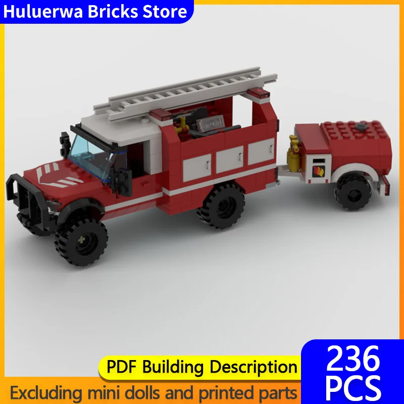 

City Car Model MOC Building Bricks Multi-Functional Fire Engine Modular Technology Gifts Holiday Assemble Children Toys Suit