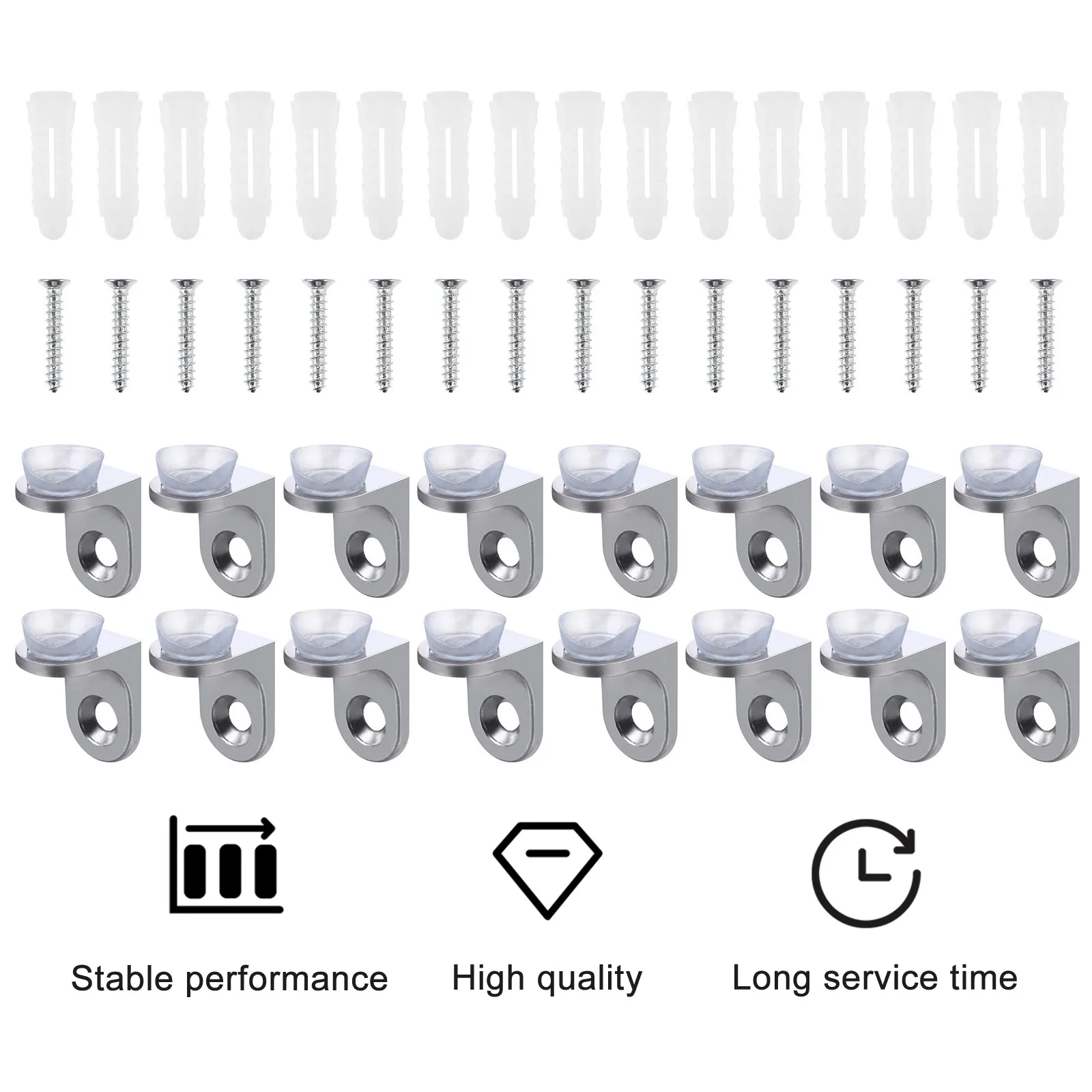 

16Pcs Solid Board Shelf Supports Zinc Alloy Clear Brackets for Cabinet Clips Holder Glass Mounting Bracket Home Layer Board