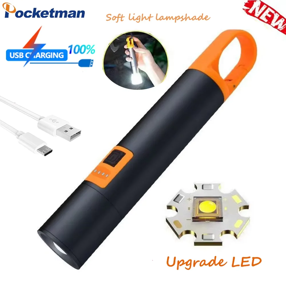 lanterna-multifuncional-p90-com-led-luz-de-trabalho-carregamento-rapido-usb-a-prova-d'agua-para-acampamento-com-gancho-e-abajur