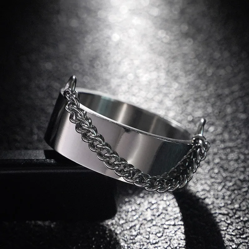 

Unisex Customizable Geometric Punk Hip-hop Style Titanium Steel Chain Ring Minimalist Fashion Jewelry Accessory