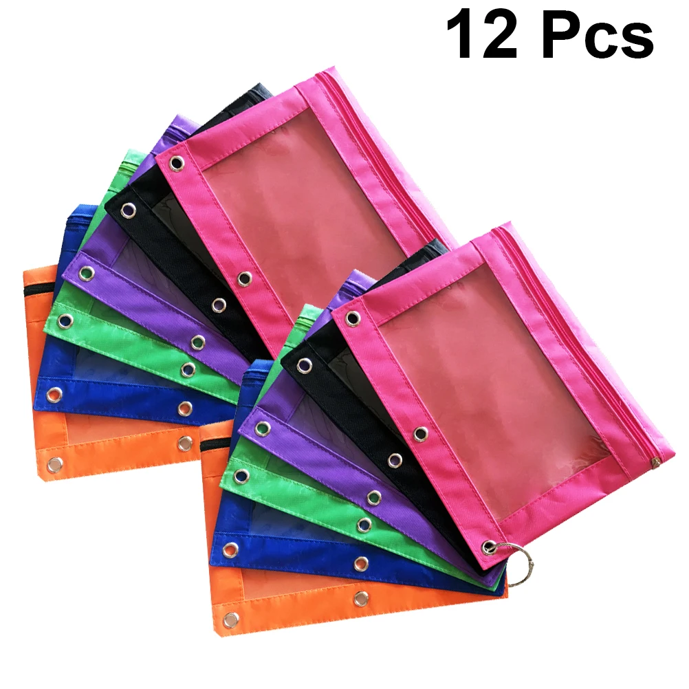

12 Pcs Box Stationery Pencil Pen Bags Case Bag Portable Mesh Kids Pencil Bag School Supplies