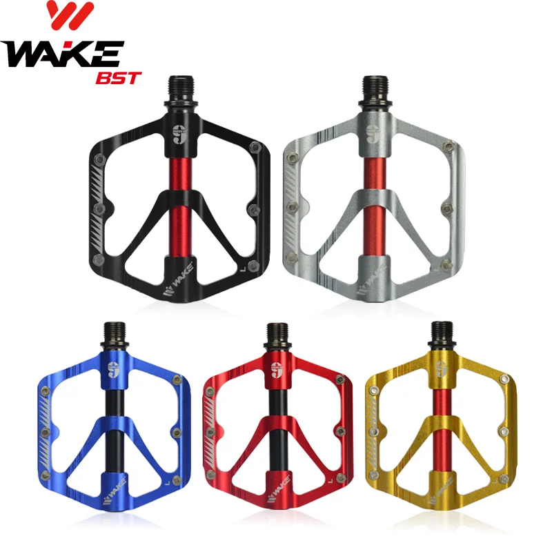 Wake Mountain Bike Pedal 3 Bearing Seal Ultralight Footboard Wide Area Bicycle Accessories Anti Slip  for MTB Cycling Road Bike