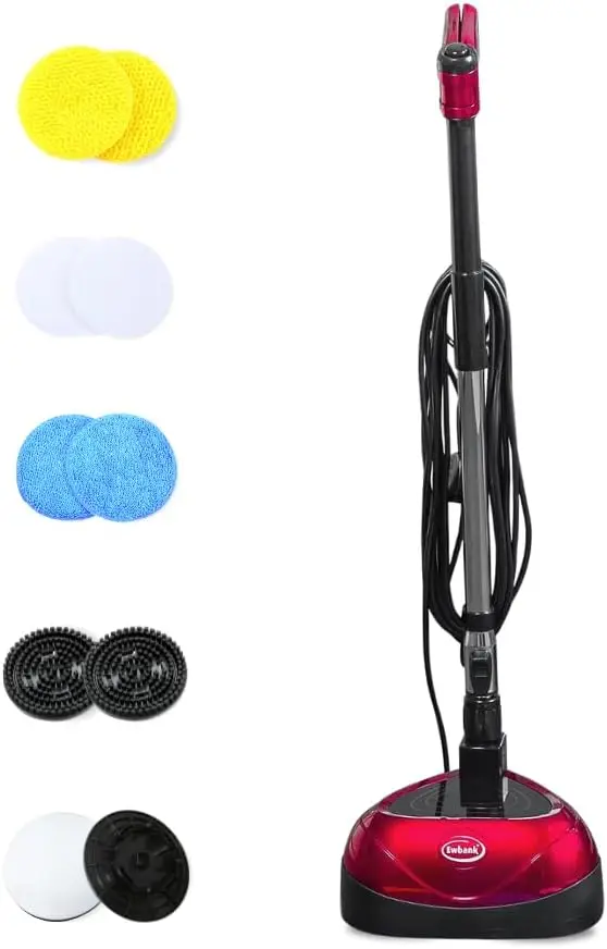 

All-in-One Floor Cleaner, Scrubber and Polisher, 1 Count (Pack of 1) Red，floor cleaning, scrubbing and polishing with 5 types