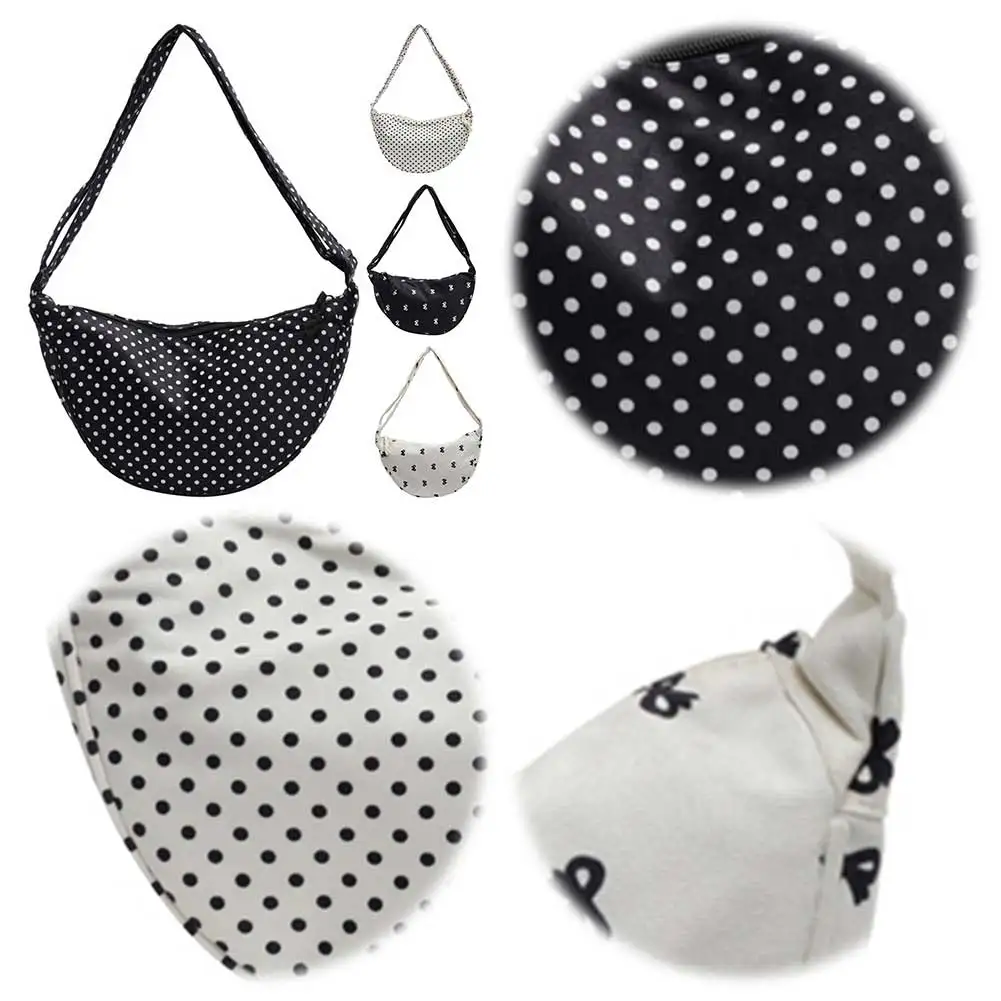 حقيبة كروس للنساء على شكل نصف قمر حقيبة هوبو قماشية بحزام قابل للتعديل وسحاب حقيبة حبال صغيرة للسفر والتسوق