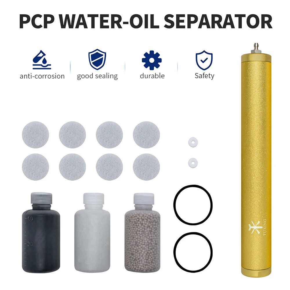 TUXING 4500Psi 300Bar 30Mpa Compressor Oil Water Filter Separator High Pressure Diving Scuba L350mm*OD49mm*ID36mm