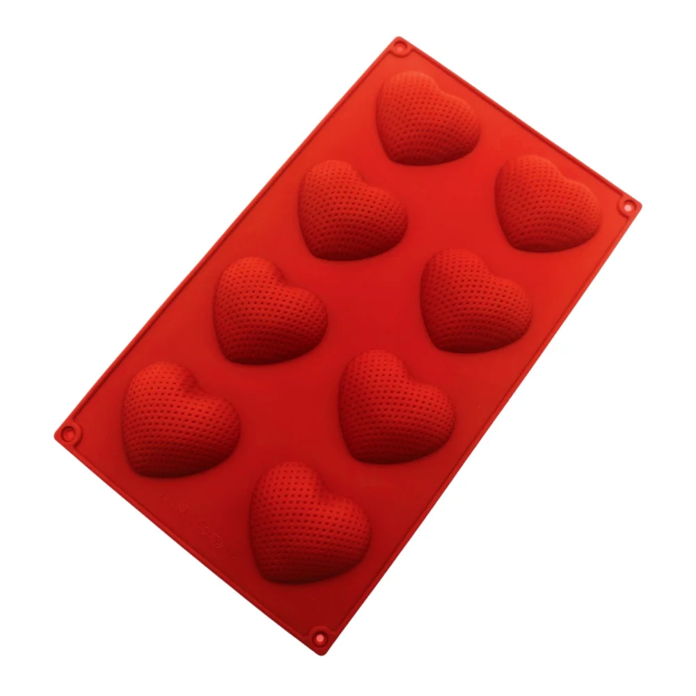 3D Particle Heart Silicone Cake Mold 6 Hole Love Chocolate Ice Candy Mold Romantic Valentine's Day DIY Handmade Soap Baking Tool