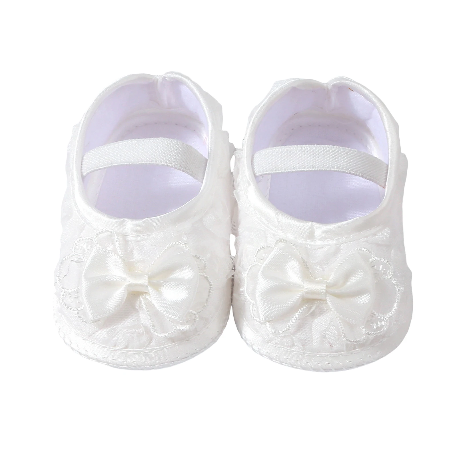 

Baby Girls Shoes Soft Sole Non-slip First Walking Shoes Adorable Lace Bow Decorated Infant Princess Shoes