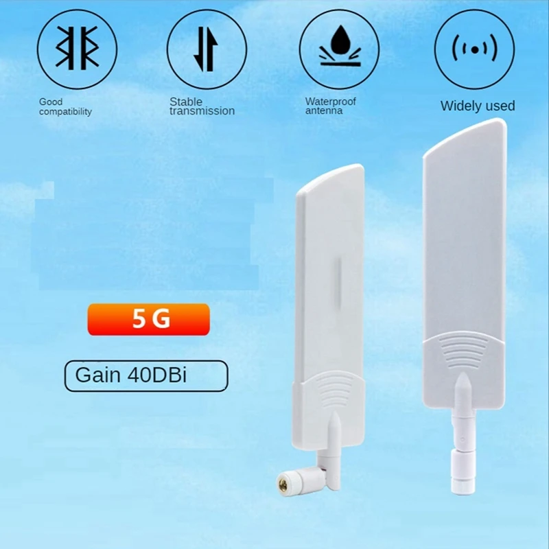 Top Deals 2PCS 5G/3G/4G/GSM Full Band Glue Stick Omni Wireless Smart Meter Router Module Gain 40Dbi Antenna, White SMA Male