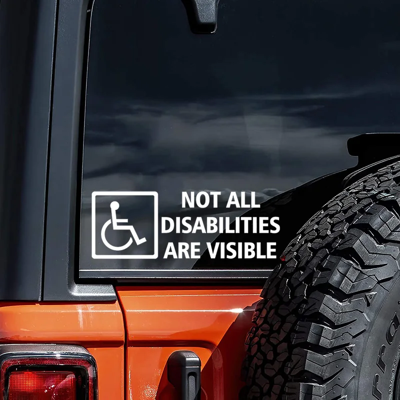 2-حزمة "ليست جميع الإعاقة مرئية" ملصقات السيارات 16x5.5 سنتيمتر ملصق حائط من الفينيل روح الدعابة للسيارات دراجة نارية ويندوز الشاحنات