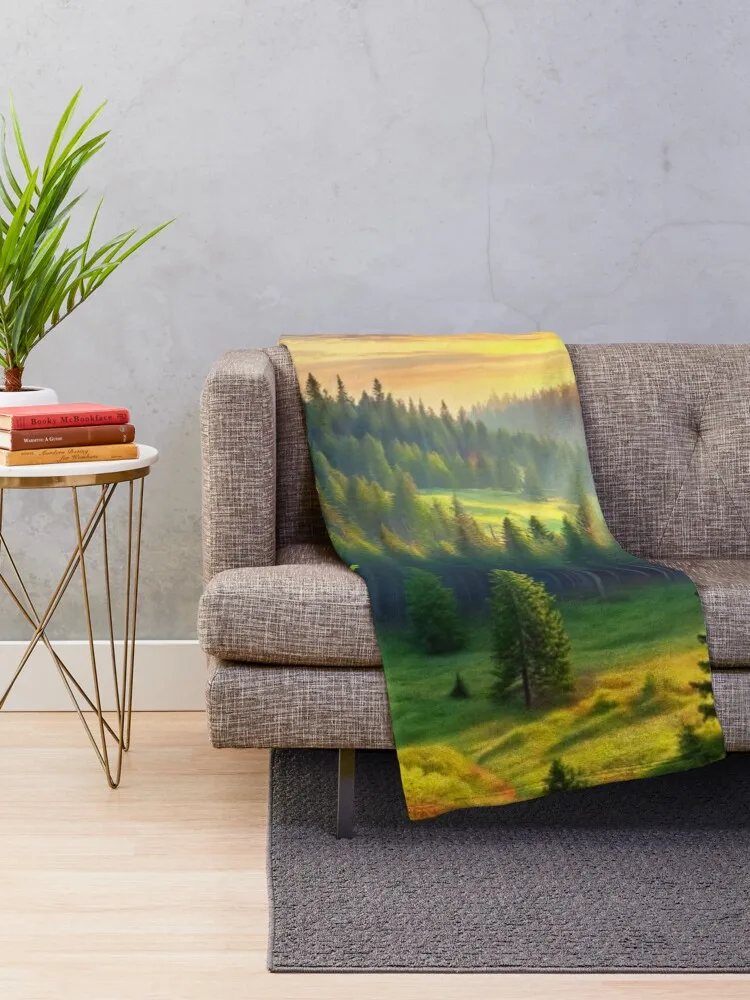 Explore the Wonders of Nature Forest Sunset Photography Throw Blanket funny gift Hairys Softest Heavy Blankets