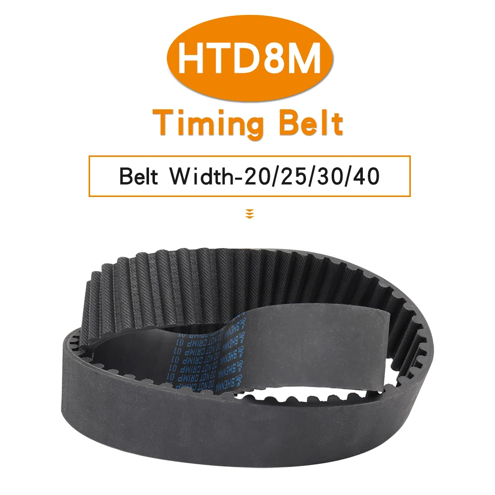 HTD8M Pulley Belt Circle-arc Tooth Model 1896/1904/1920/1936/1944/1952/1960/2000/2008/2016/2032 Rubber Belt Width 20/25/30/40mm