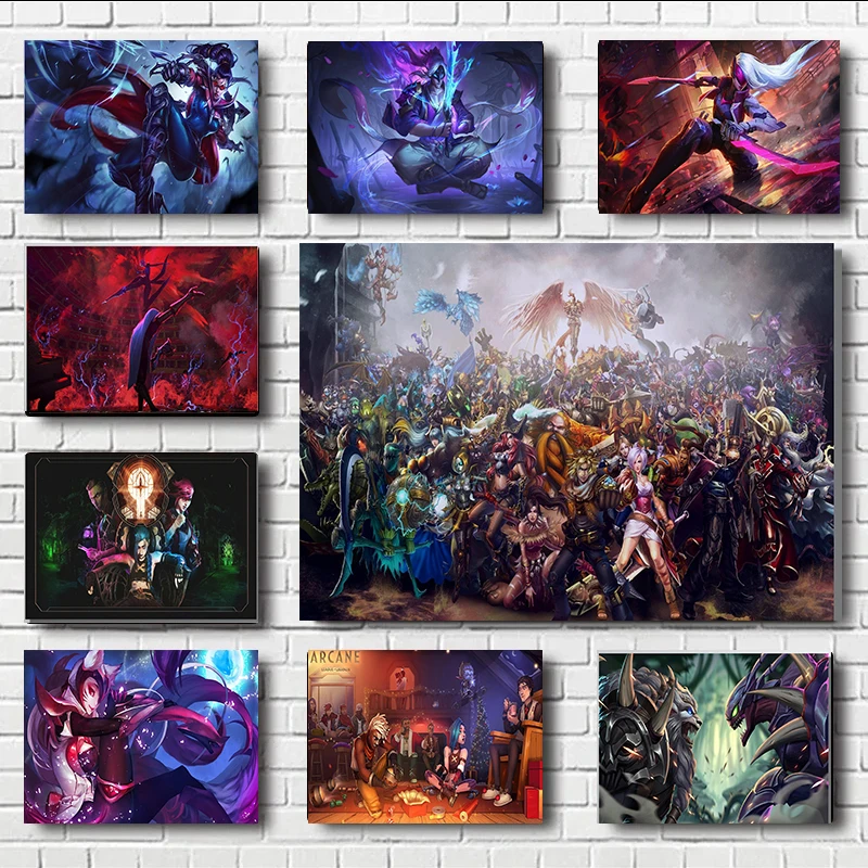 League Of Legends Ahri Jinx Animate Character Video Game Poster Print Wall Art Pictures Canvas Painting Room Home Decor Gift