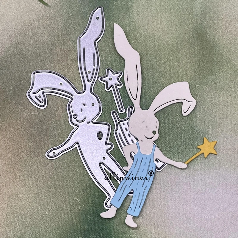 Mới Bunny Kim Loại Cắt Chết Stencils Cho DIY Thêu Sò Trang Trí Nổi Thủ Công Chết Cắt Bản Mẫu