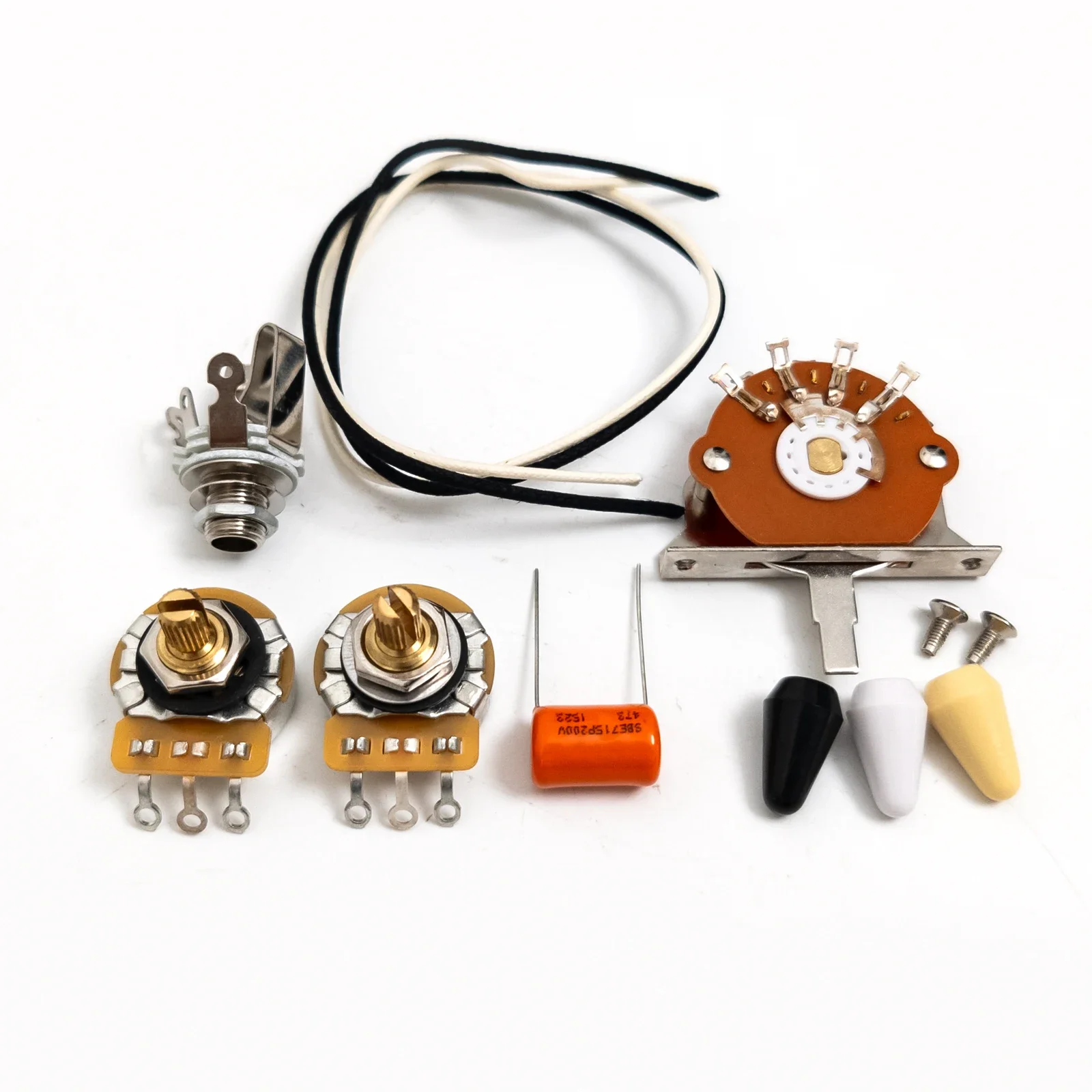 

Guitar Wiring Harness 500K Pots 5 Way Switch 1V1T for ST Style Electric Guitar Upgrade Prewired Kit