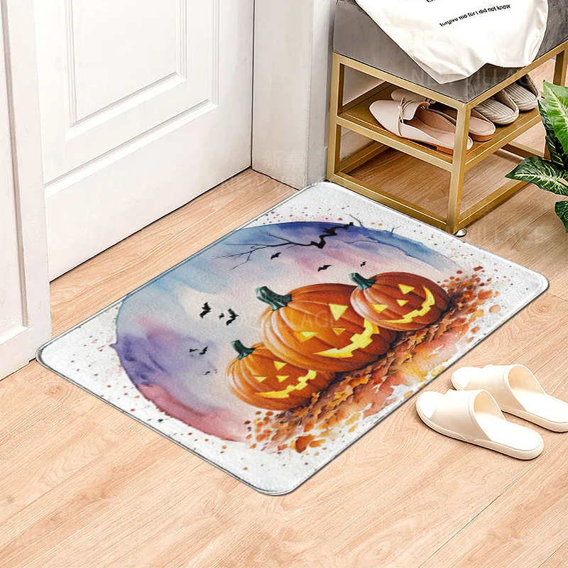 House entrance carpet Home door mat Living Room Bath Foot bathroom non-slip water absorption rugs bath Halloween Autumn Pumpkin