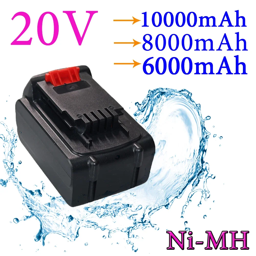 

20V Li-ion Rechargeable Battery 6000/8000/10000mAh for BLACK&DECKER LB20 LBX20 LBXR20 Power Tool Replacement