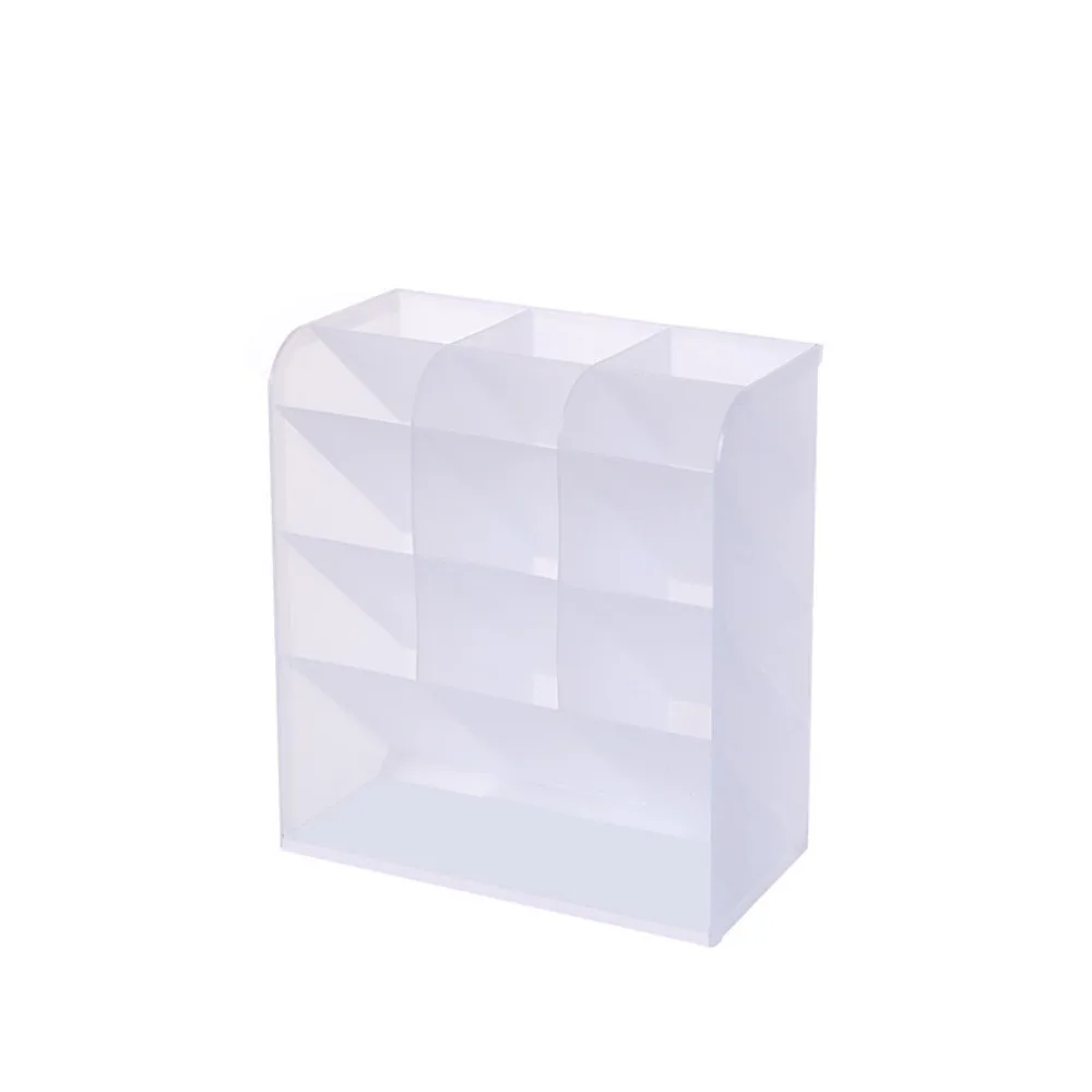 

9/13 Grids Desktop Storage Box Solid Color Large Capacity Stationery Organizer Oblique Insertion Space-saving Oblique Pen Holder