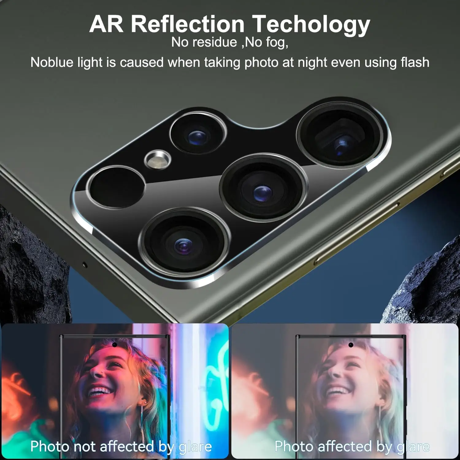 삼성 갤럭시 S25 S24 울트라 플러스, 9H 경도 안티 스크래치 쉬운 설치 강화 유리용 3팩 카메라 렌즈 보호대