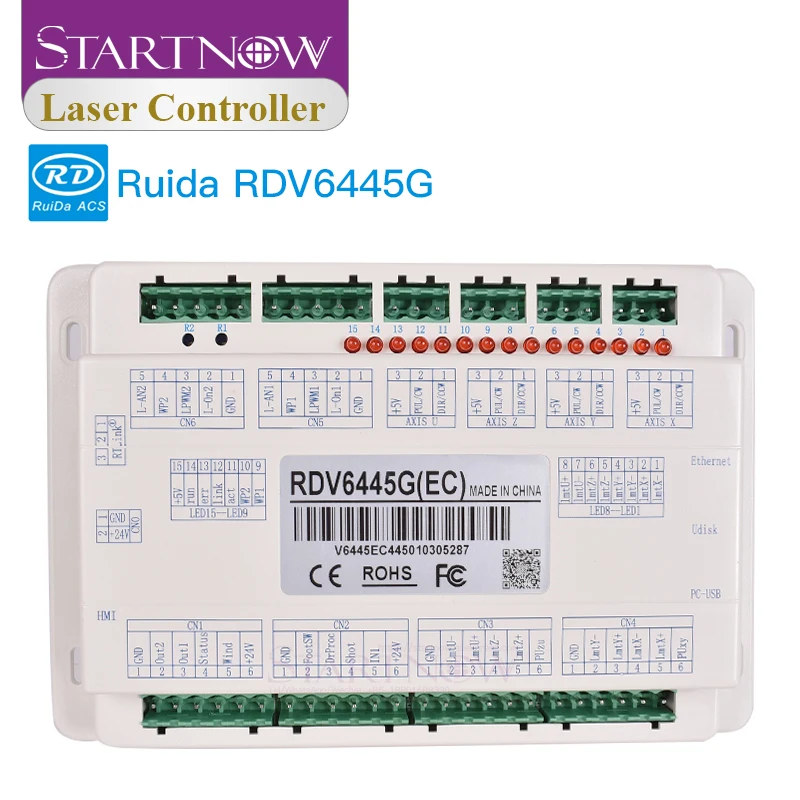 Startnow Ruida Small Vision Laser Controller System RDV6445G/S For CO2 CNC Cutting Engraver Display Panel Control Board RDV6442G