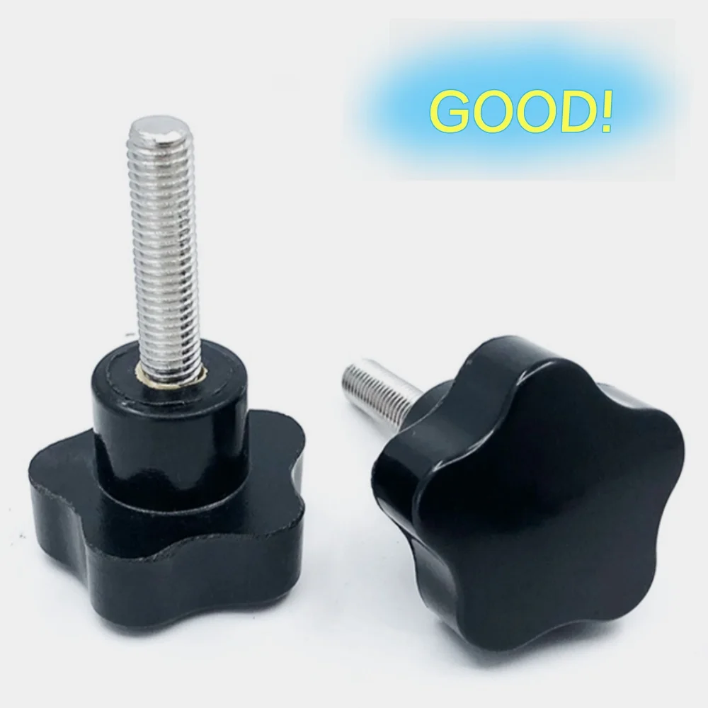 1-2pcs Head Handle Screw For Industry Equipment Knob Bakelite Plastic 38# Thread Star Shaped Clamping Bolt M6 M8 M10